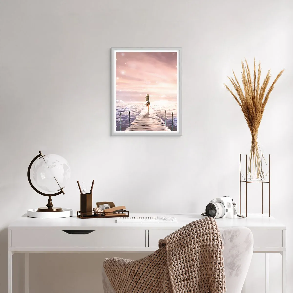 Plakat i hvid ramme - I lyset af en drøm - 40x50 cm