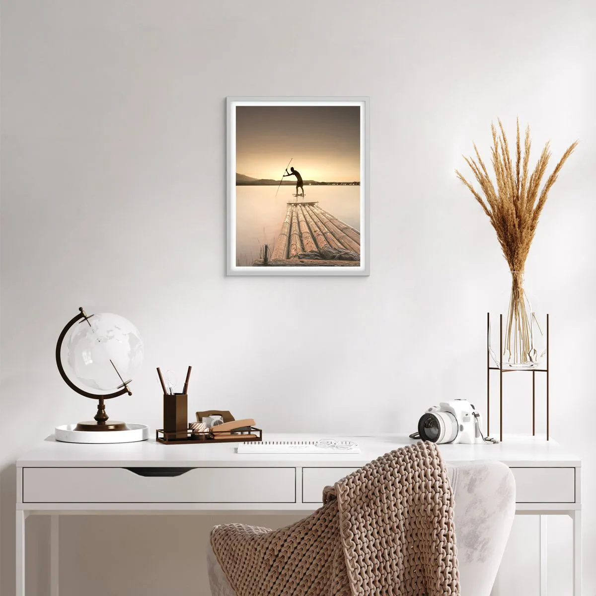 Affiche dans un cadre blanc - Poster - Avant la fin du jour - 40x50 cm