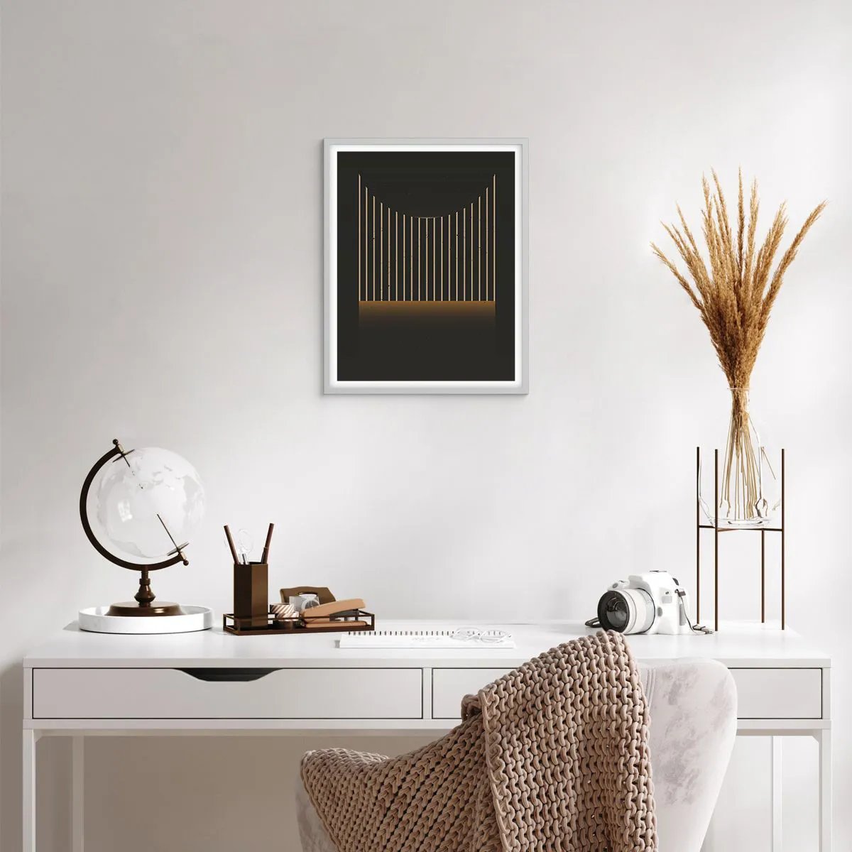 Poster în ramă albă - Explorați întunericul - 40x50 cm