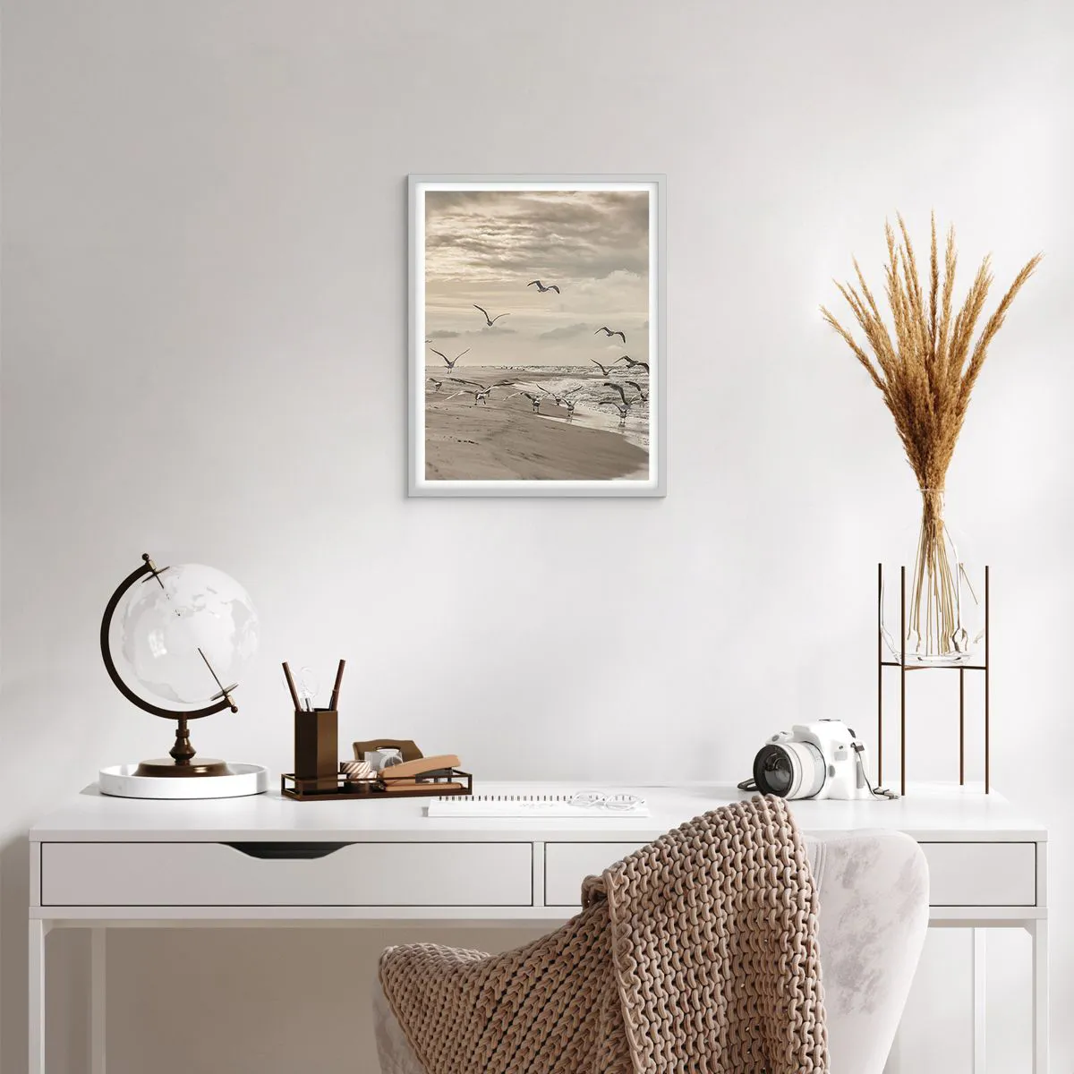 Poster in white frmae - Sound of the Sea, Singing of the Birds - 40x50 cm