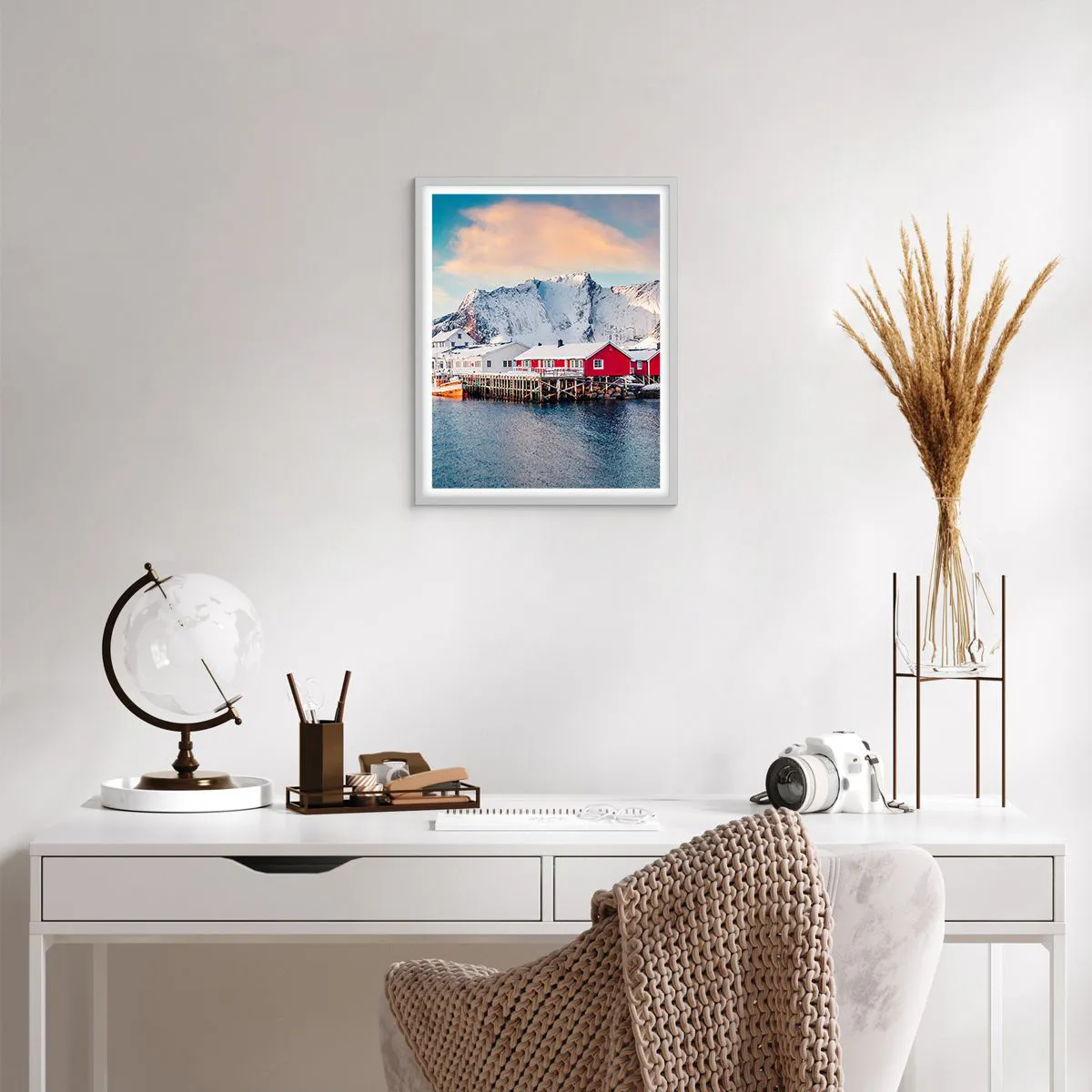 Affiche dans un cadre blanc - Poster - Retraite dans le nord - 40x50 cm