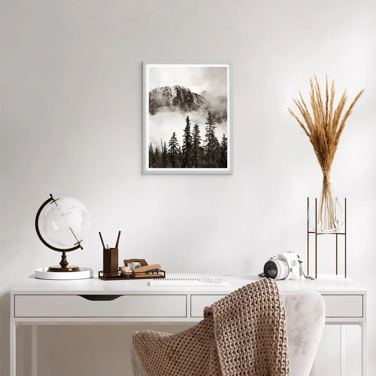 Affiche dans un cadre blanc - Poster - Seigneur de granite - 40x50 cm