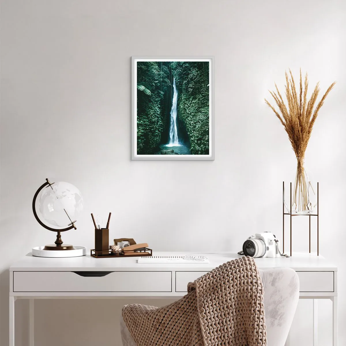 Plagát v bielom ráme - Tropický prameň - 40x50 cm