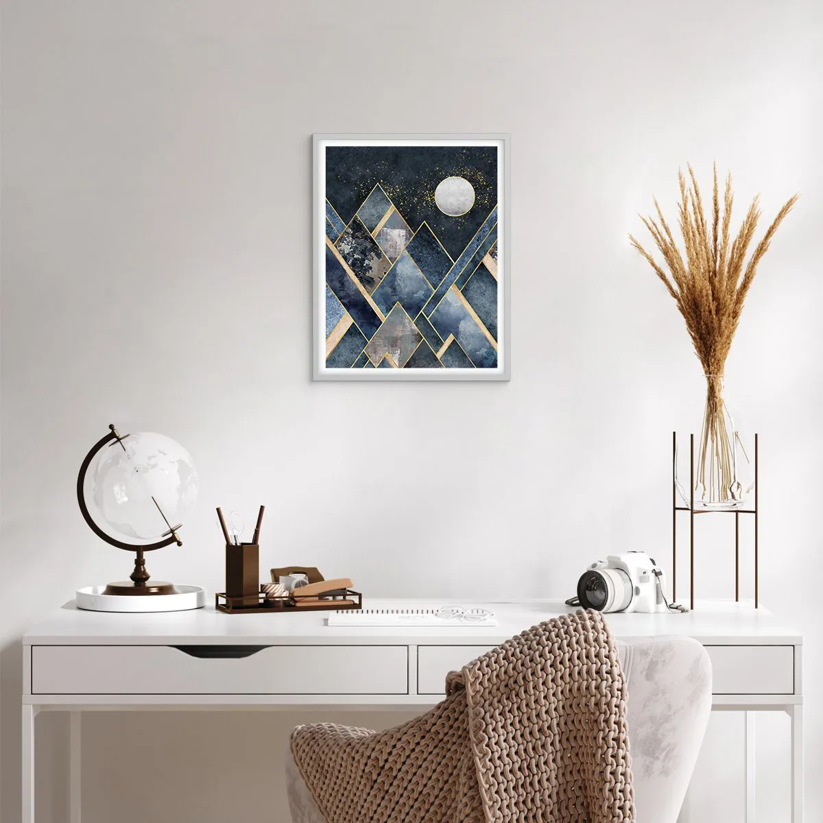 Poster in white frmae - Geometrical Landscape - 40x50 cm