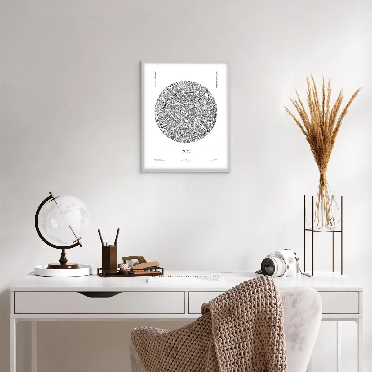 Affiche dans un cadre blanc - Poster - Anatomie de Paris - 40x50 cm