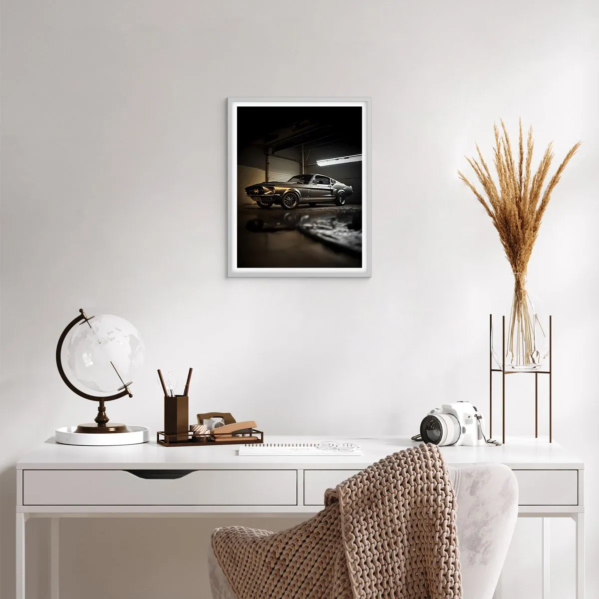 Affiche dans un cadre blanc - Poster - Retour dans le passé - 40x50 cm