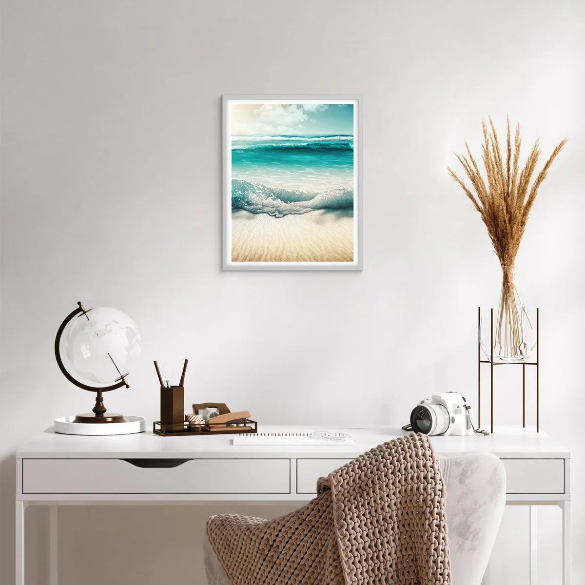 Póster en marco blanco - Calma oceánica - 40x50 cm