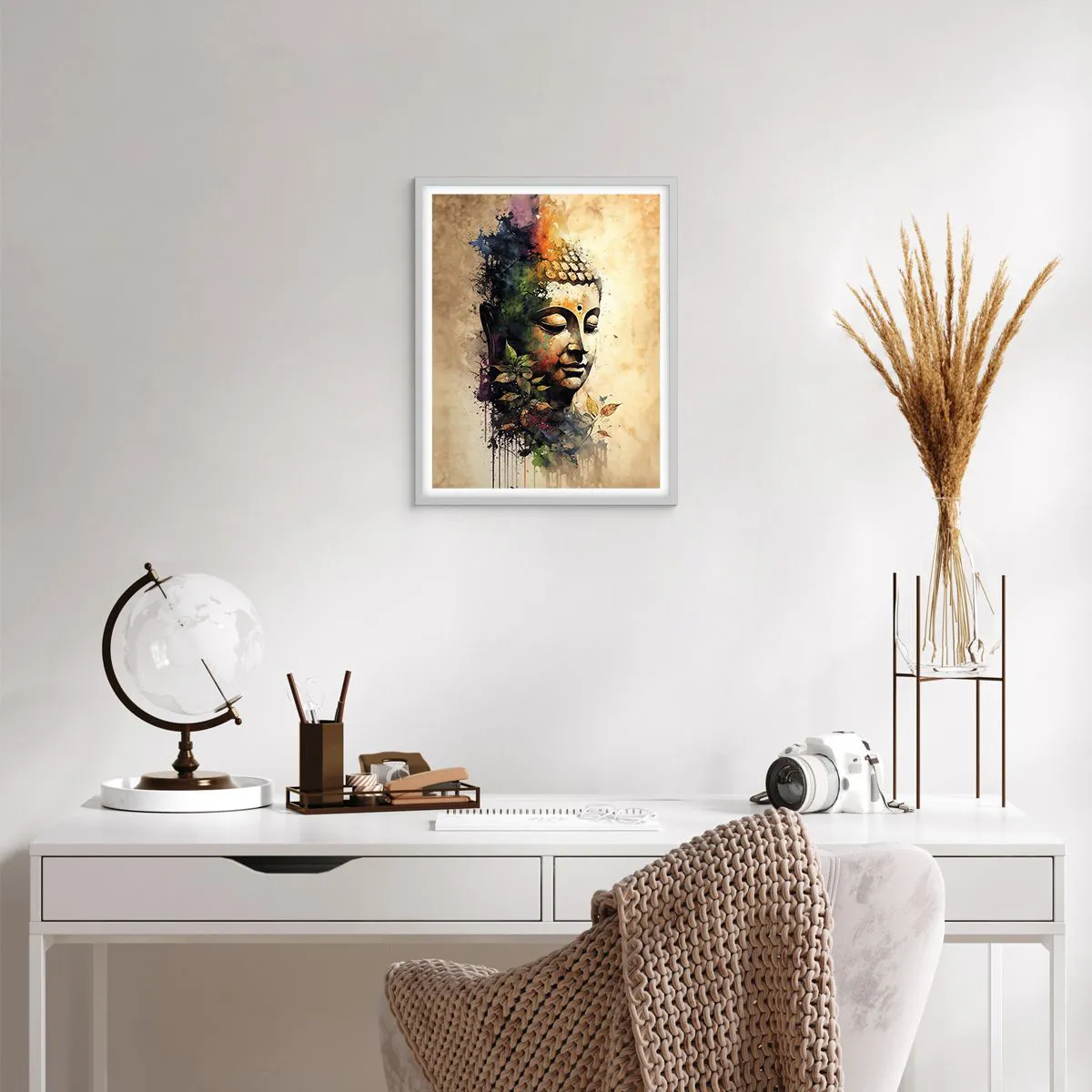 Plakat w białej ramie - Namaste! - 40x50 cm