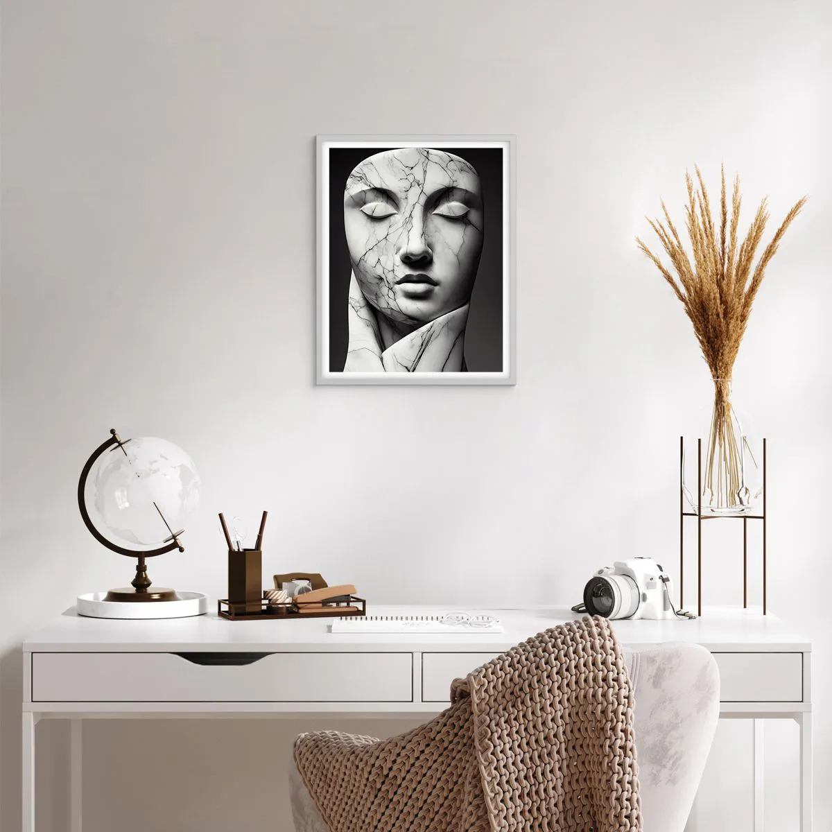 Affisch i vit ram - Marmorformer - 40x50 cm