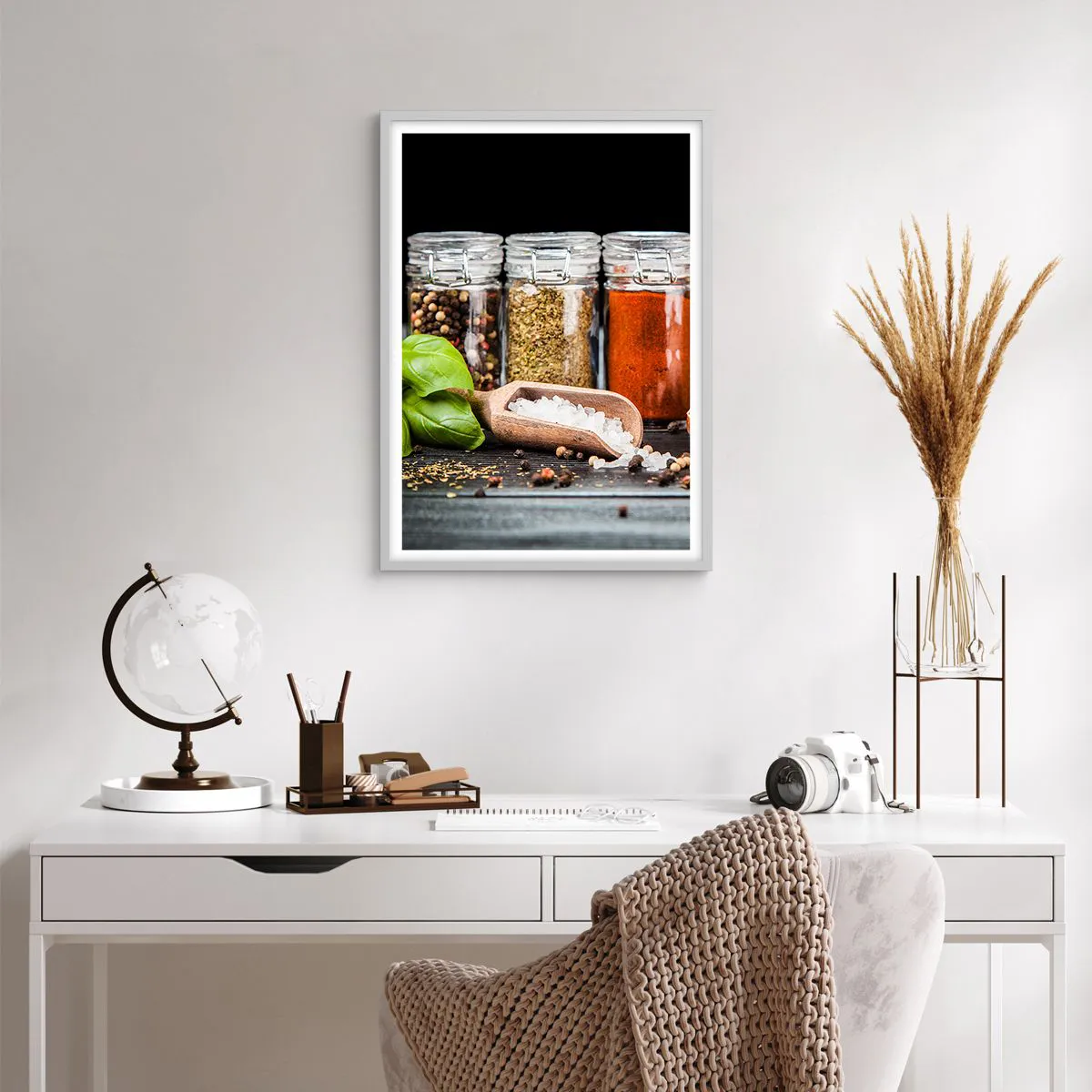 Plakát v bílém rámu - Aby měl život chuť - 50x70 cm