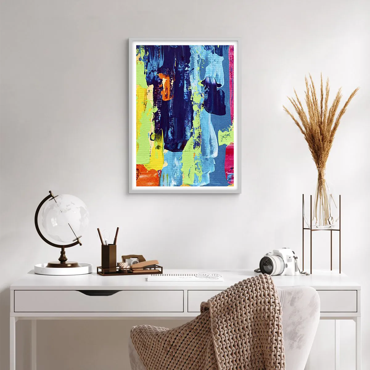 Poster in einem weißen Rahmen - Das Leben ist wunderschoen! - 50x70 cm