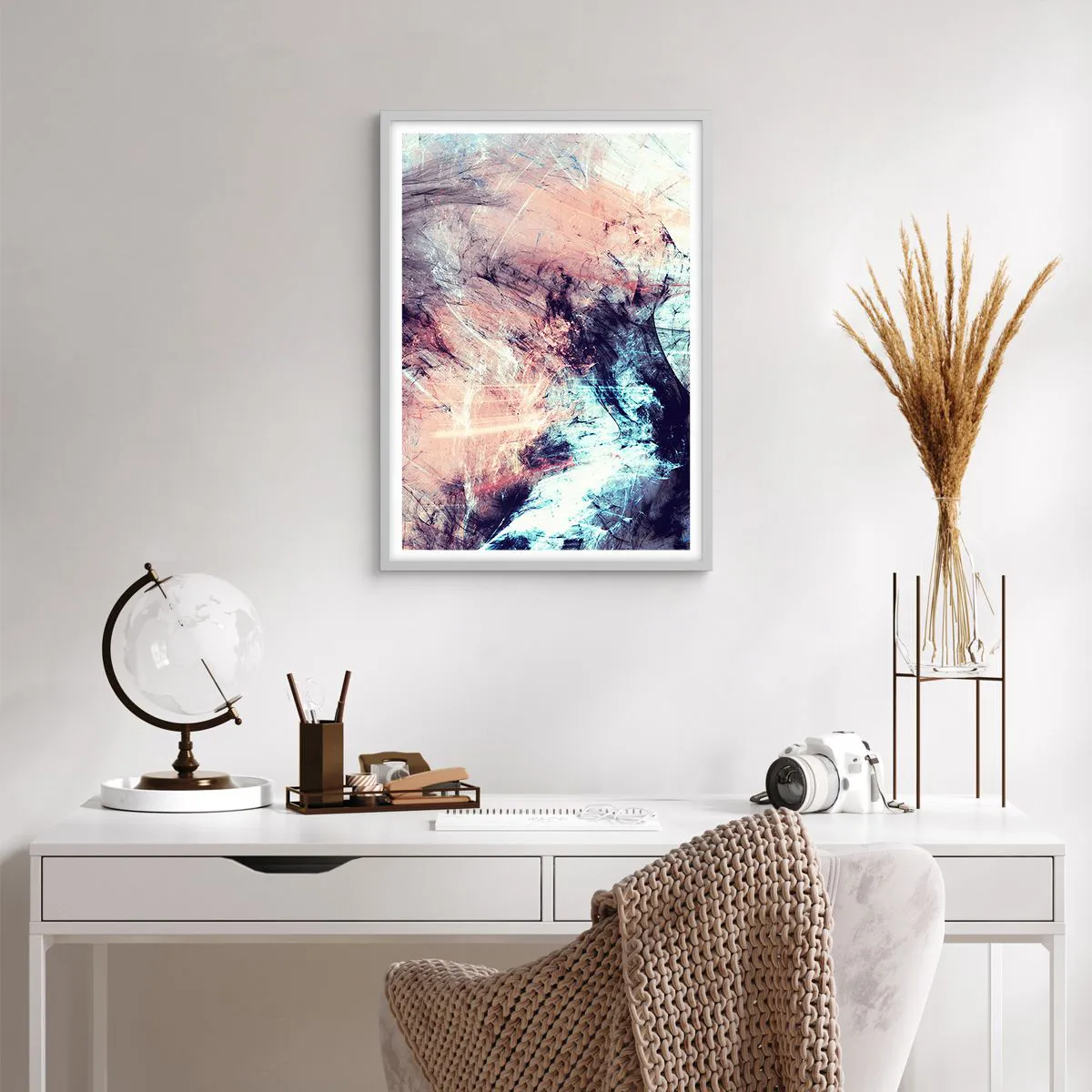 Affiche dans un cadre blanc - Poster - Sentir le vent - 50x70 cm