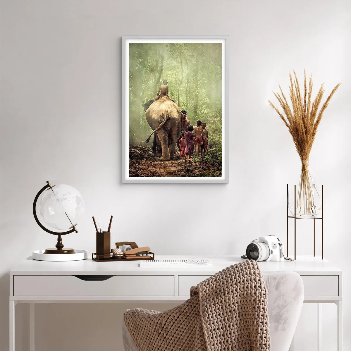 Affiche dans un cadre blanc - Poster - Nouveau livre de la jungle - 50x70 cm