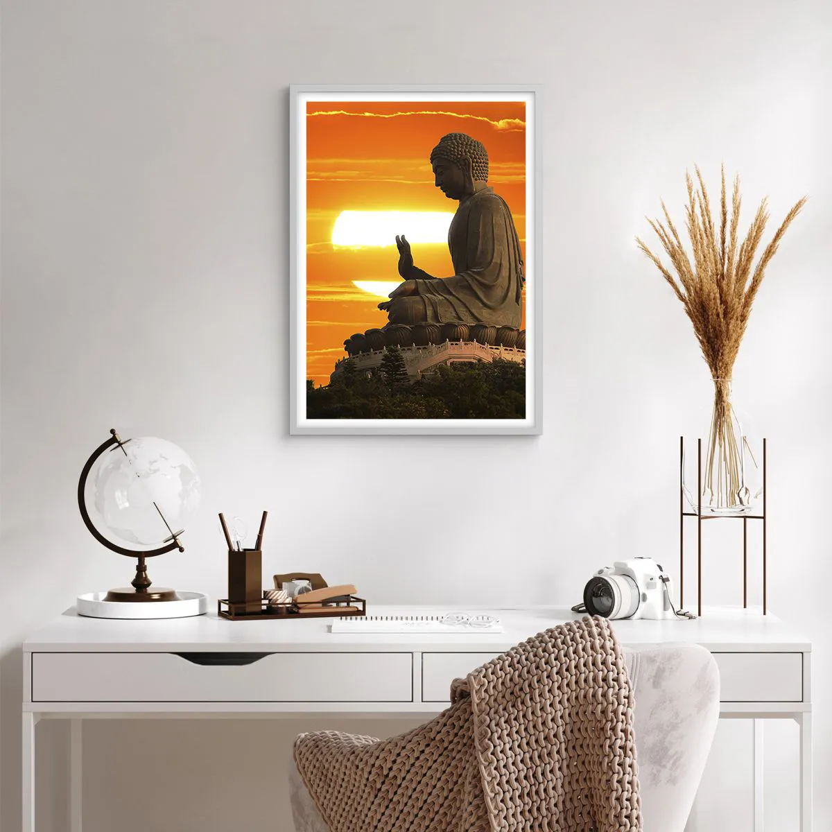 Affisch i vit ram - Utan rädsla för världen - 50x70 cm