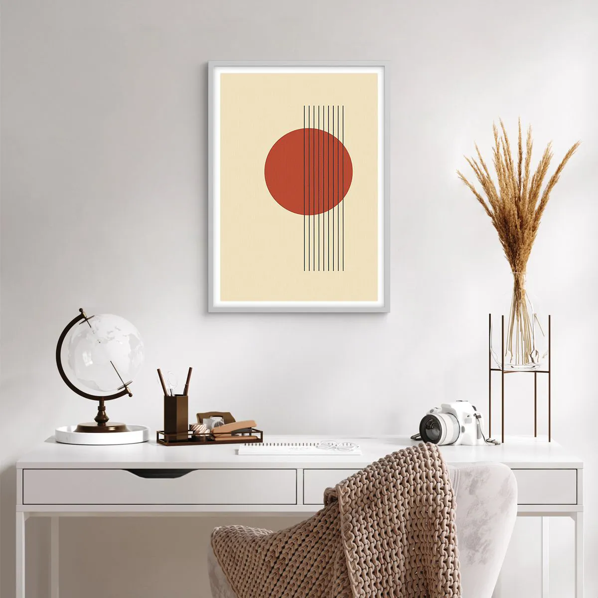 Affiche dans un cadre blanc - Poster - Aux alentours et plus loin - 50x70 cm