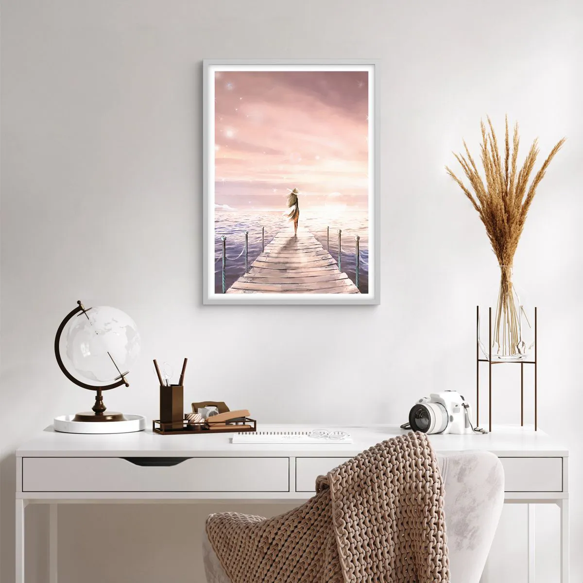 Poster in einem weißen Rahmen - Im Licht eines Traums - 50x70 cm