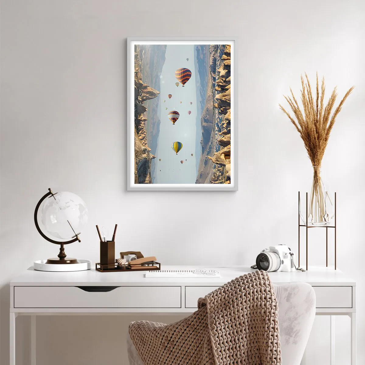 Affiche dans un cadre blanc - Poster - Ici, tout est possible - 50x70 cm