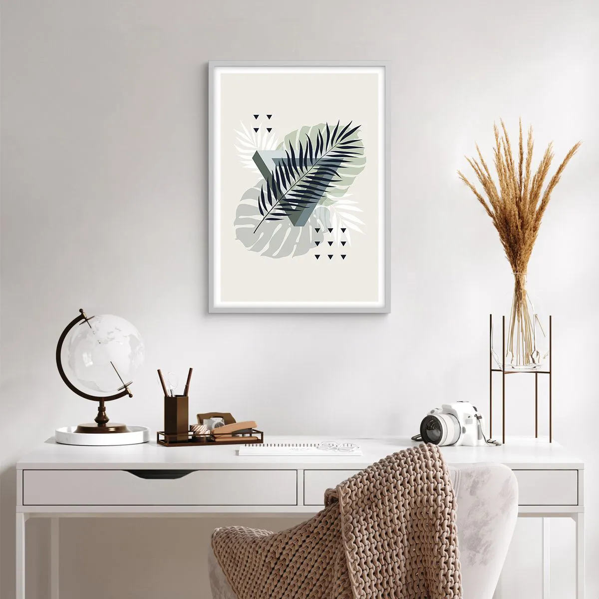 Affiche dans un cadre blanc - Poster - Nature et géométrie - deux odres? - 50x70 cm