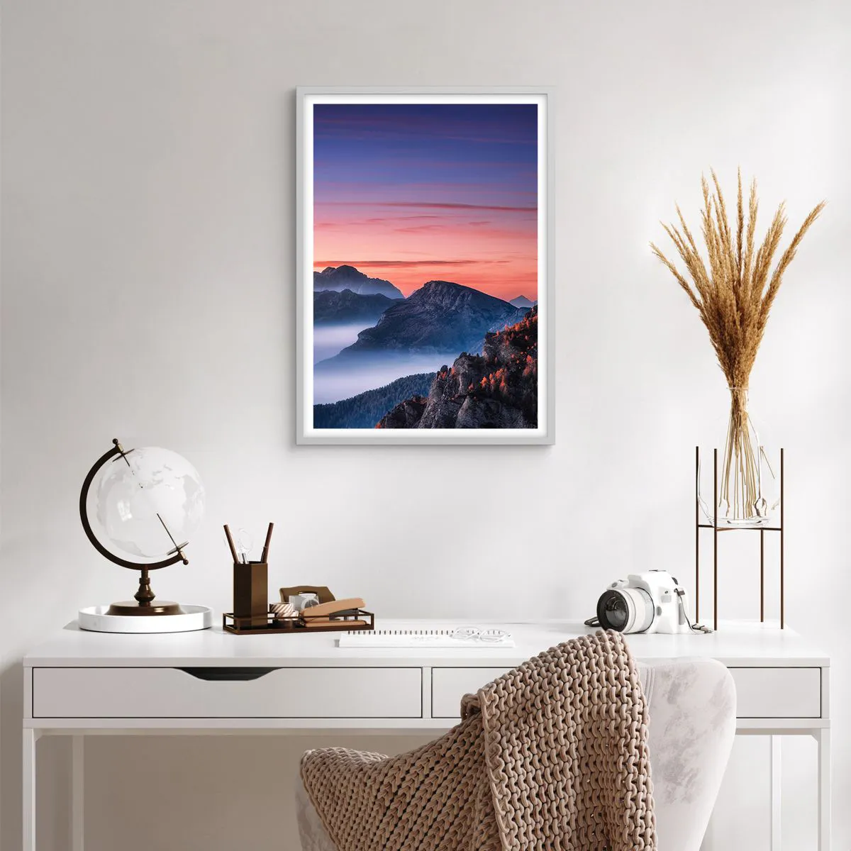 Affisch i vit ram - Över dalarna - 50x70 cm