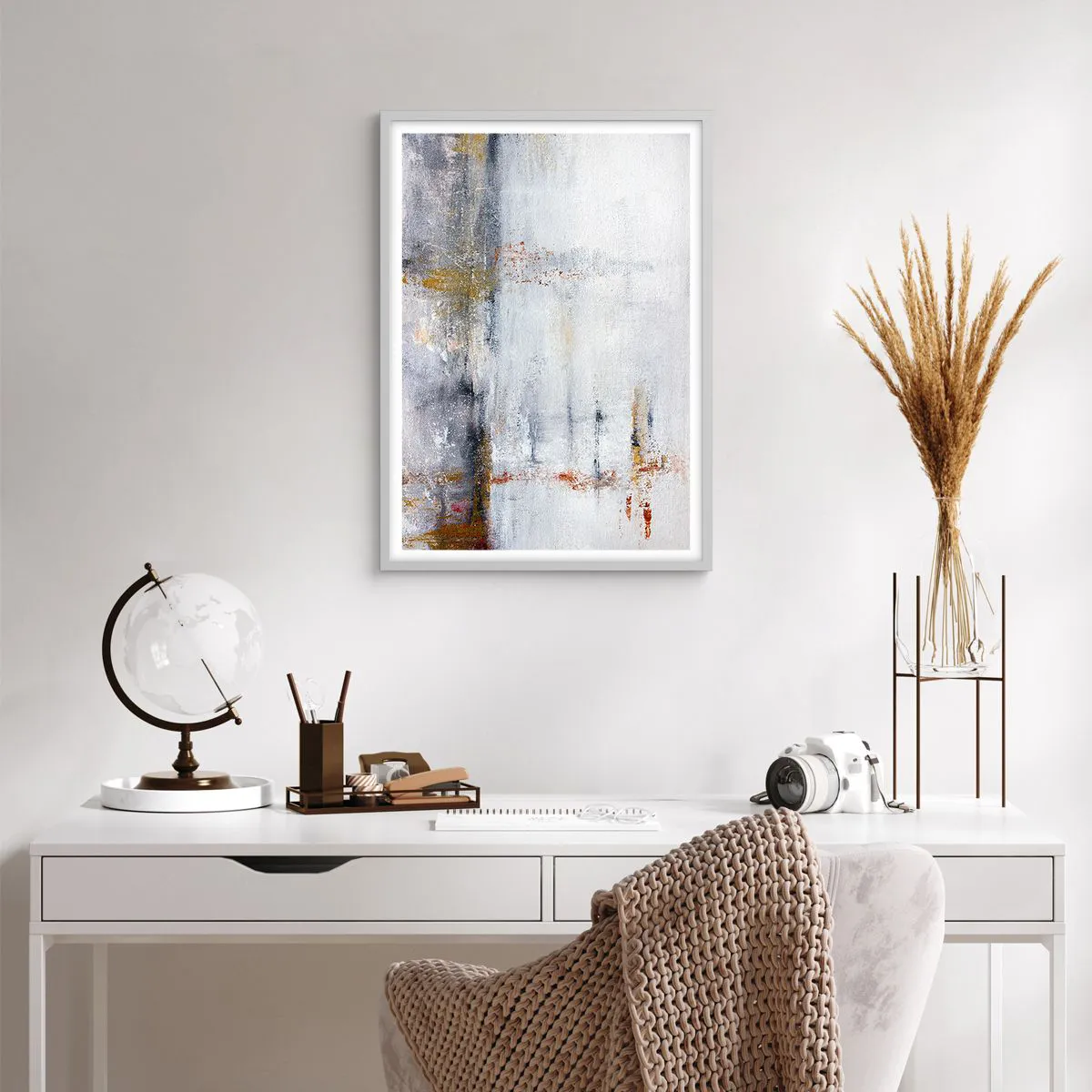 Plakat i hvid ramme - Bag lufttæppet - 50x70 cm