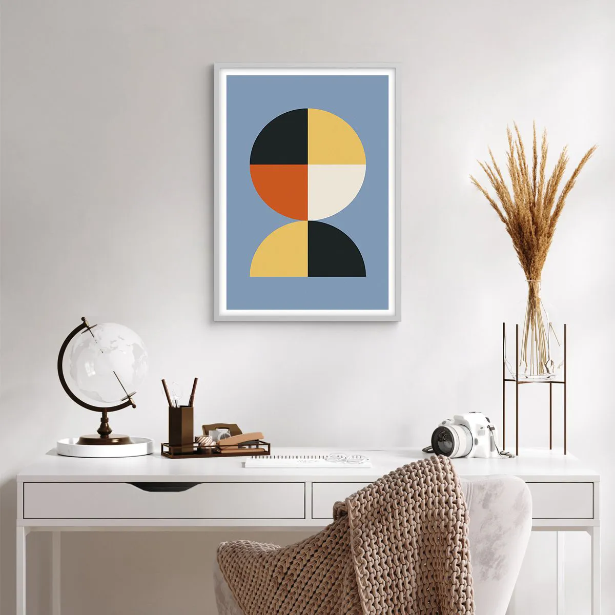 Affiche dans un cadre blanc - Poster - Regarde et compte - 50x70 cm