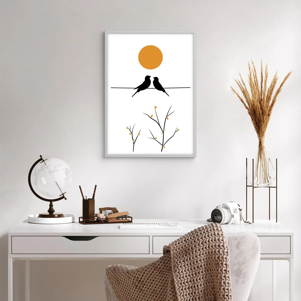Poster in white frmae - Nightingale Evening - 50x70 cm