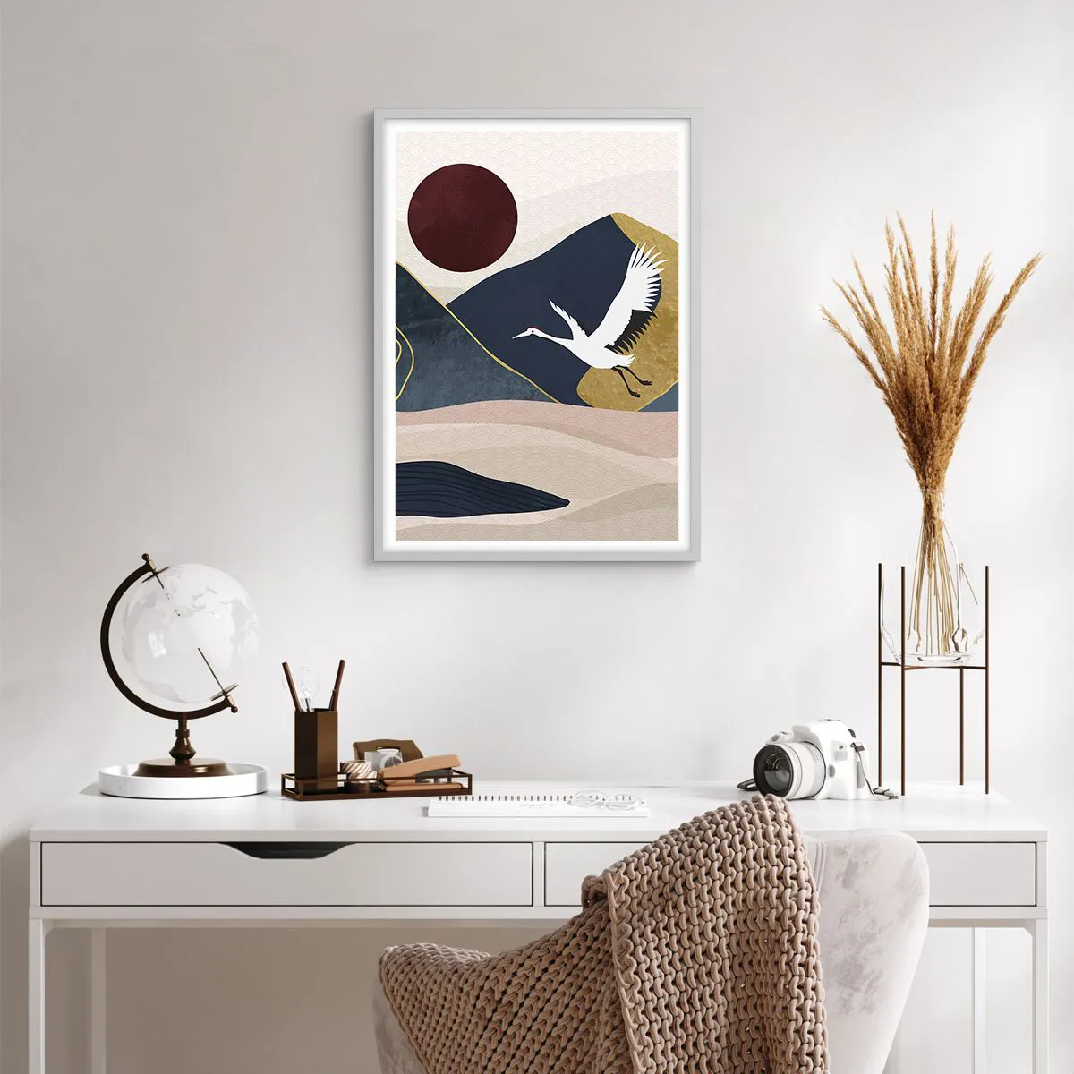 Affisch i vit ram - Nästa dag FLUGIT iväg - 50x70 cm