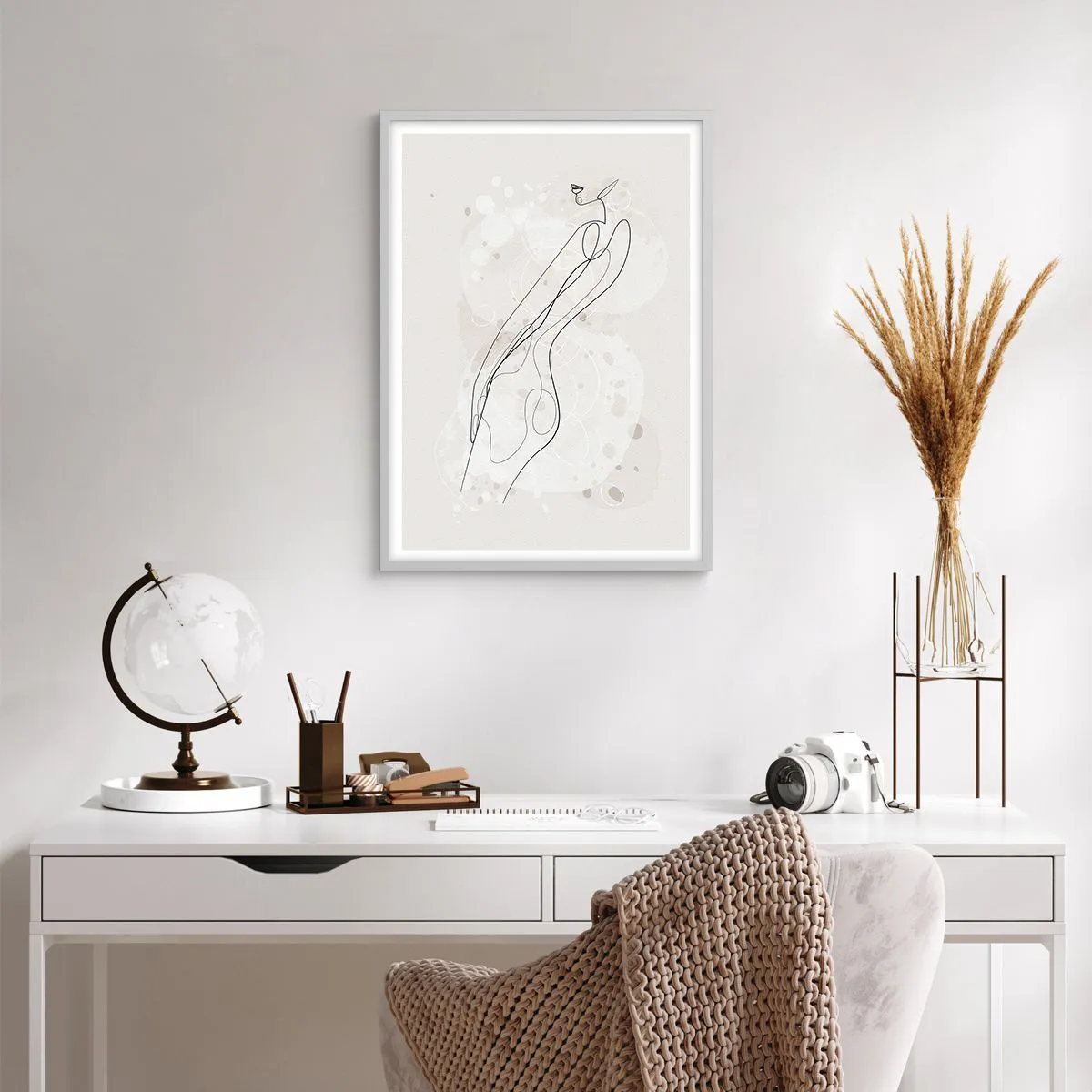 Affiche dans un cadre blanc - Poster - Trompe l'oeil - 50x70 cm