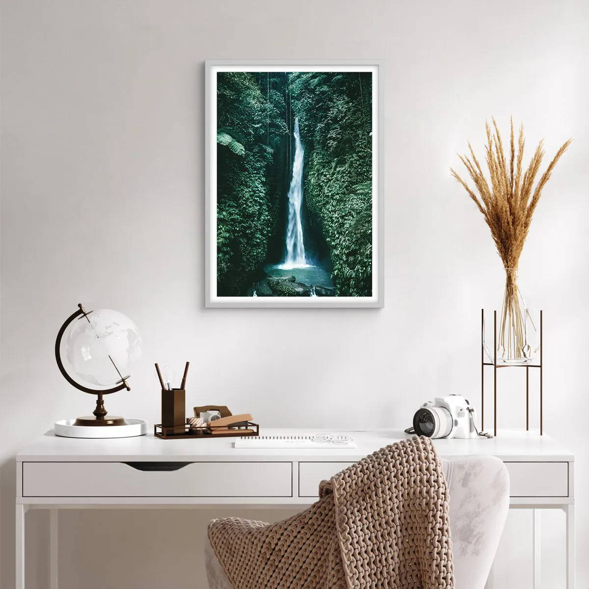 Plakat i hvid ramme - Tropisk spa - 50x70 cm