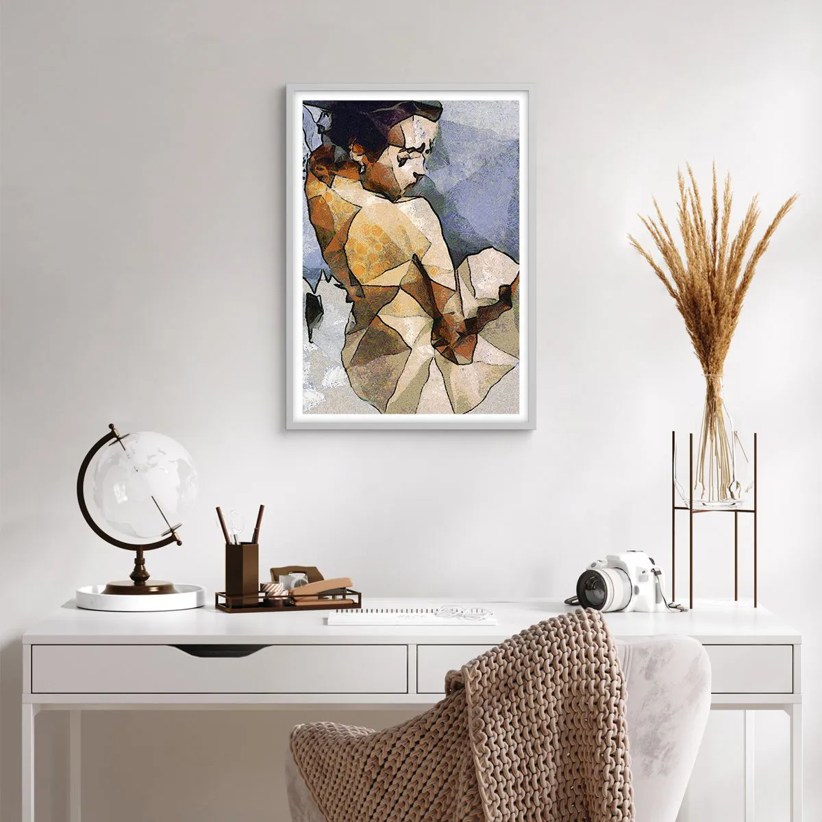 Poster in white frmae - In the Spirit of Cubism - 50x70 cm