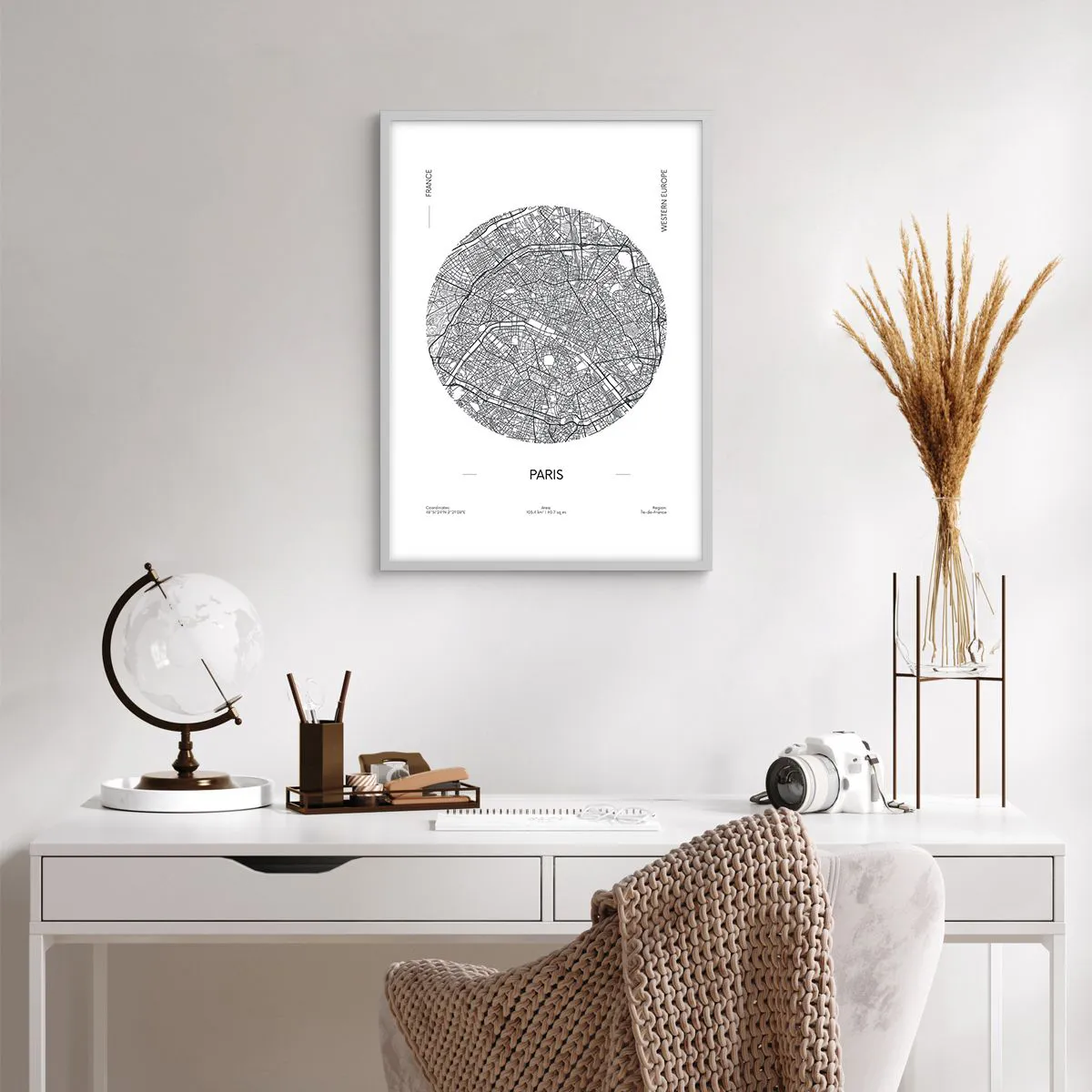 Póster en marco blanco - Anatomía de París - 50x70 cm