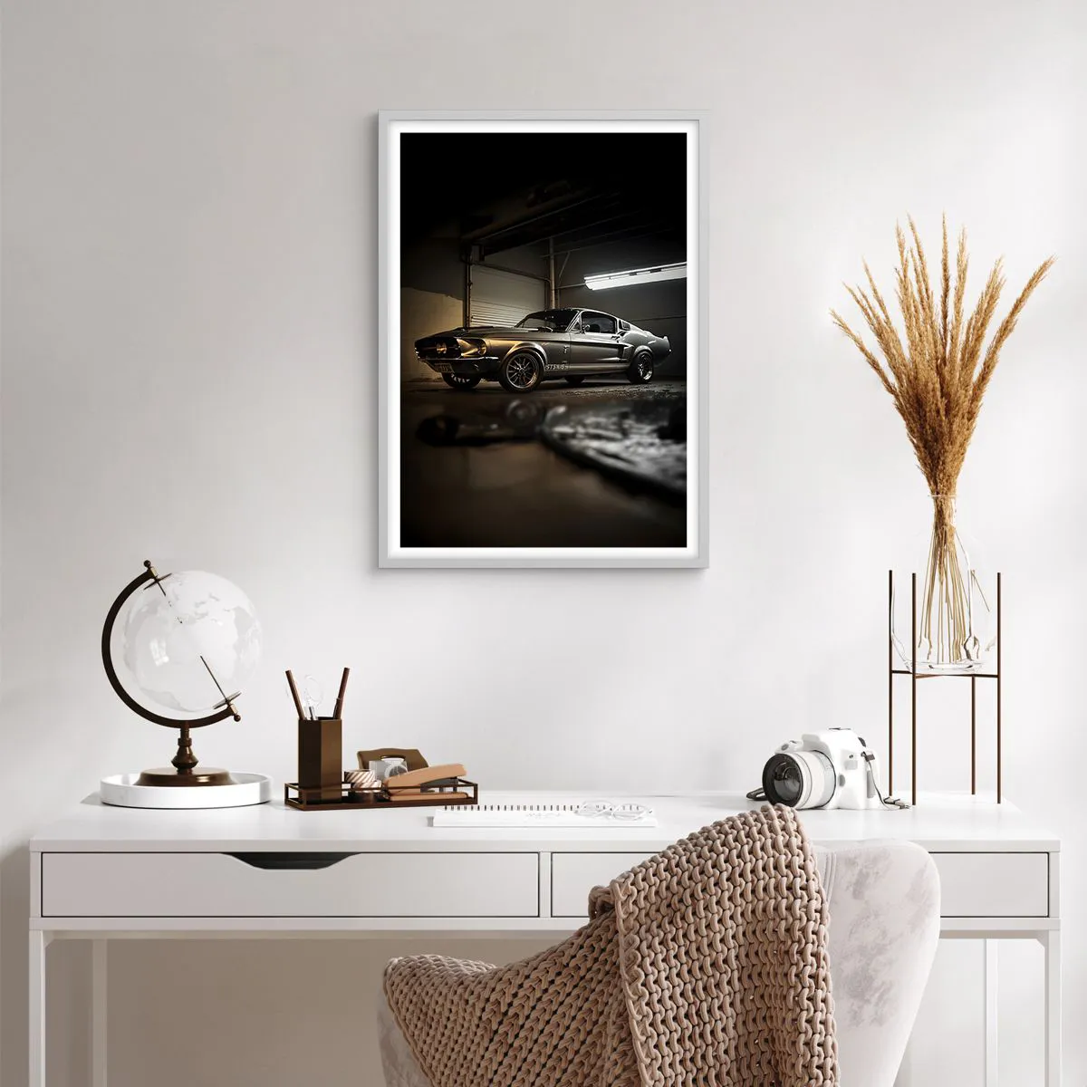 Affiche dans un cadre blanc - Poster - Retour dans le passé - 50x70 cm