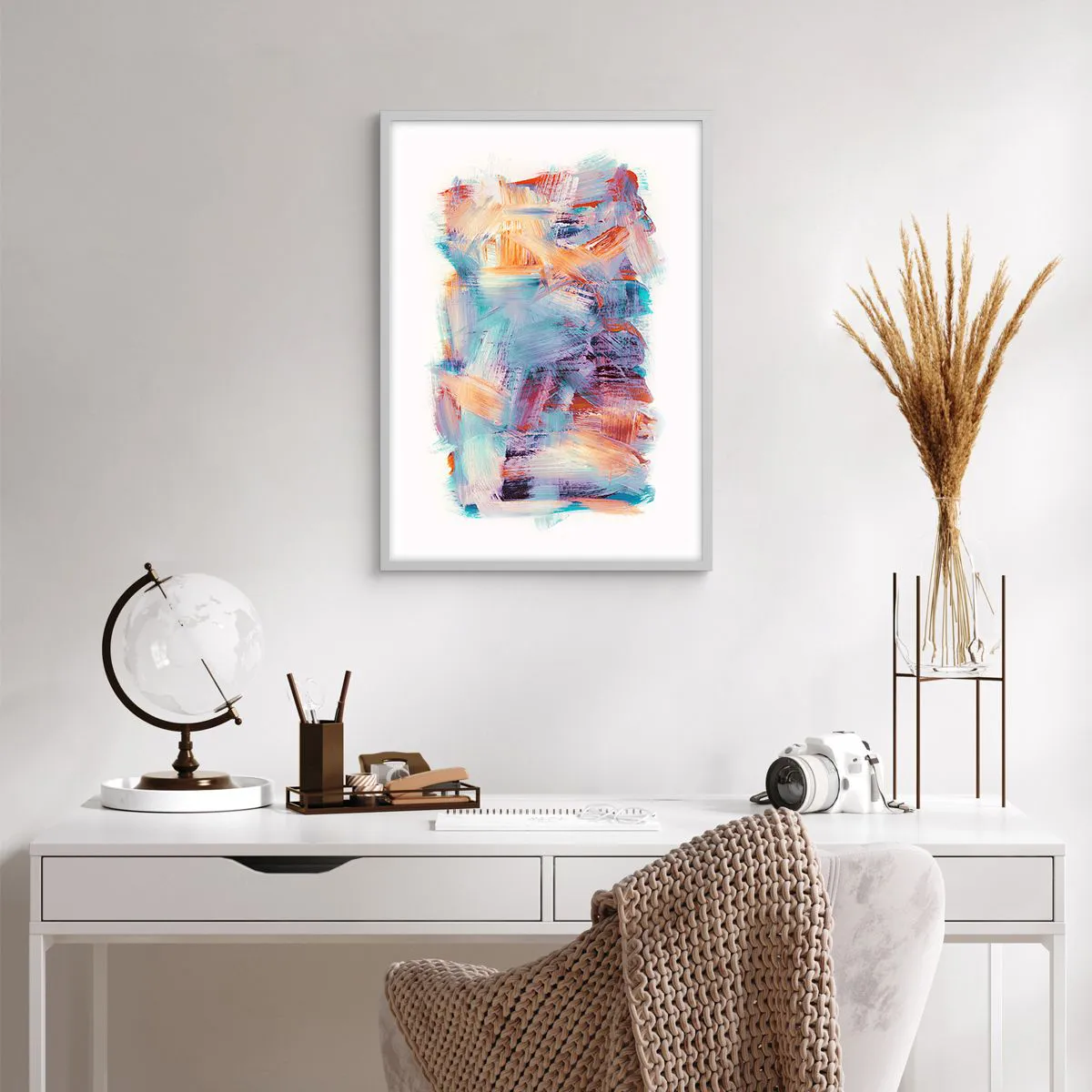 Poster in einem weißen Rahmen - Buntes Durcheinander - 50x70 cm