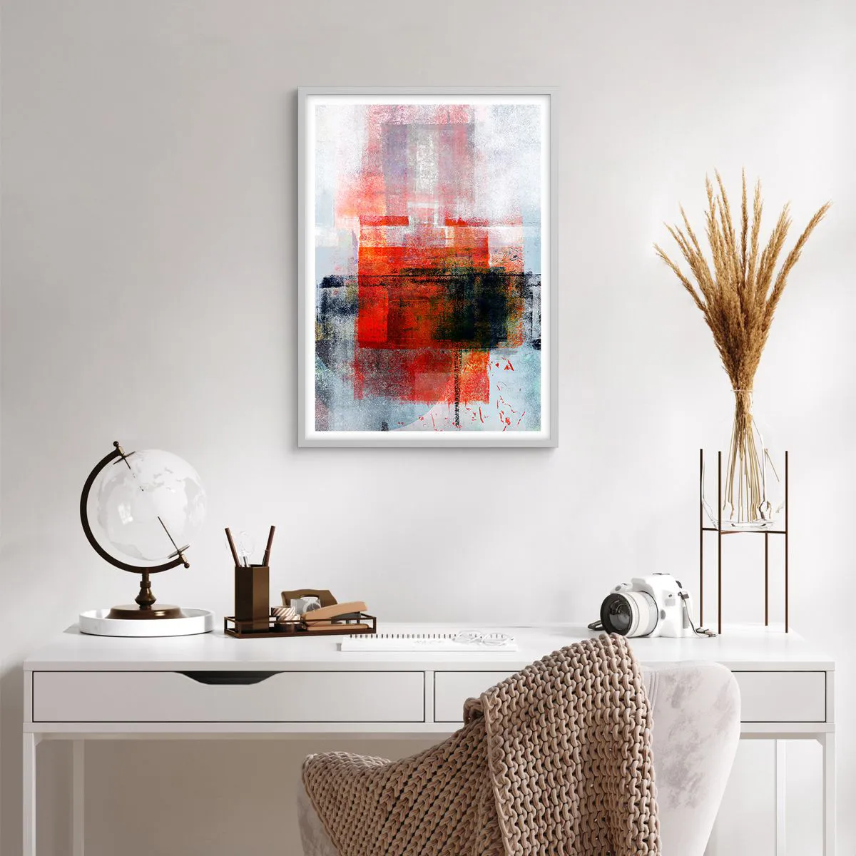 Affiche dans un cadre blanc - Poster - Composition embrasée - 50x70 cm