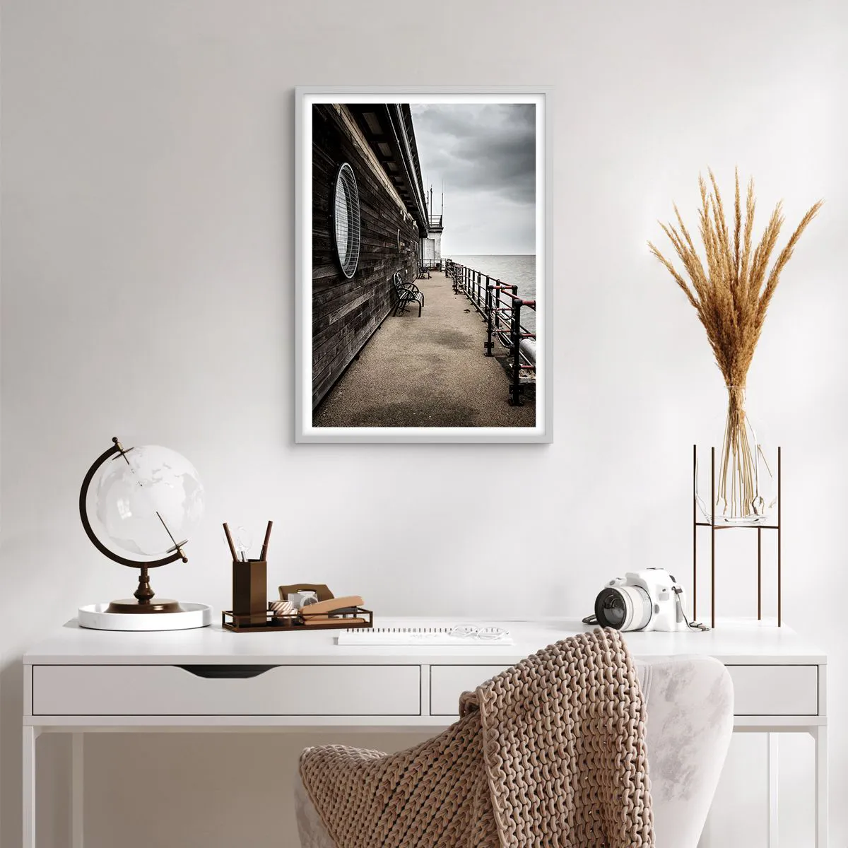 Affiche dans un cadre blanc - Poster - Le temps s'est arrêté - 50x70 cm