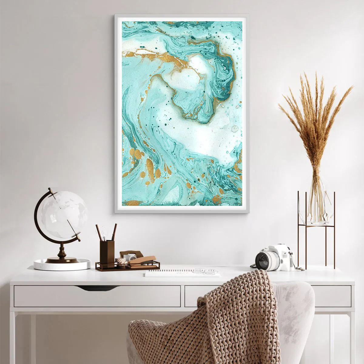 Poster in white frmae - Under the Great Wave of the Edo Period - 61x91 cm