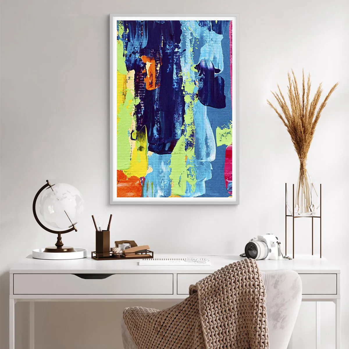 Poster in een witte lijst - Het leven is mooi! - 61x91 cm