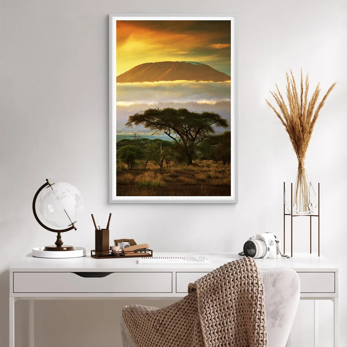 Poster în ramă albă - Visul unui călător - 61x91 cm