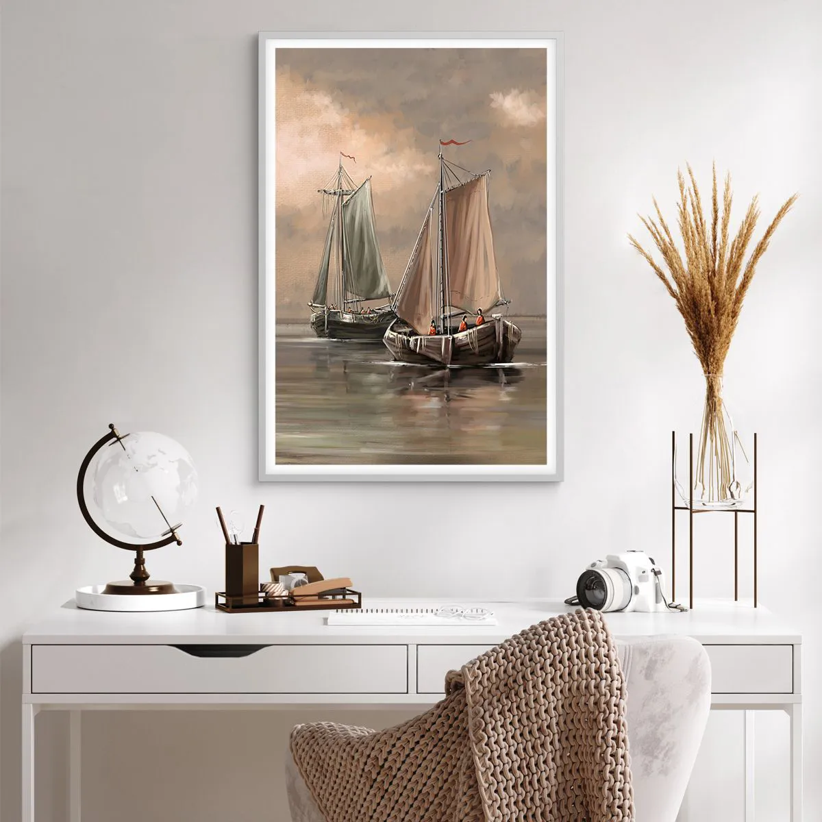 Plakat w białej ramie - Powrót żeglarzy - 61x91 cm