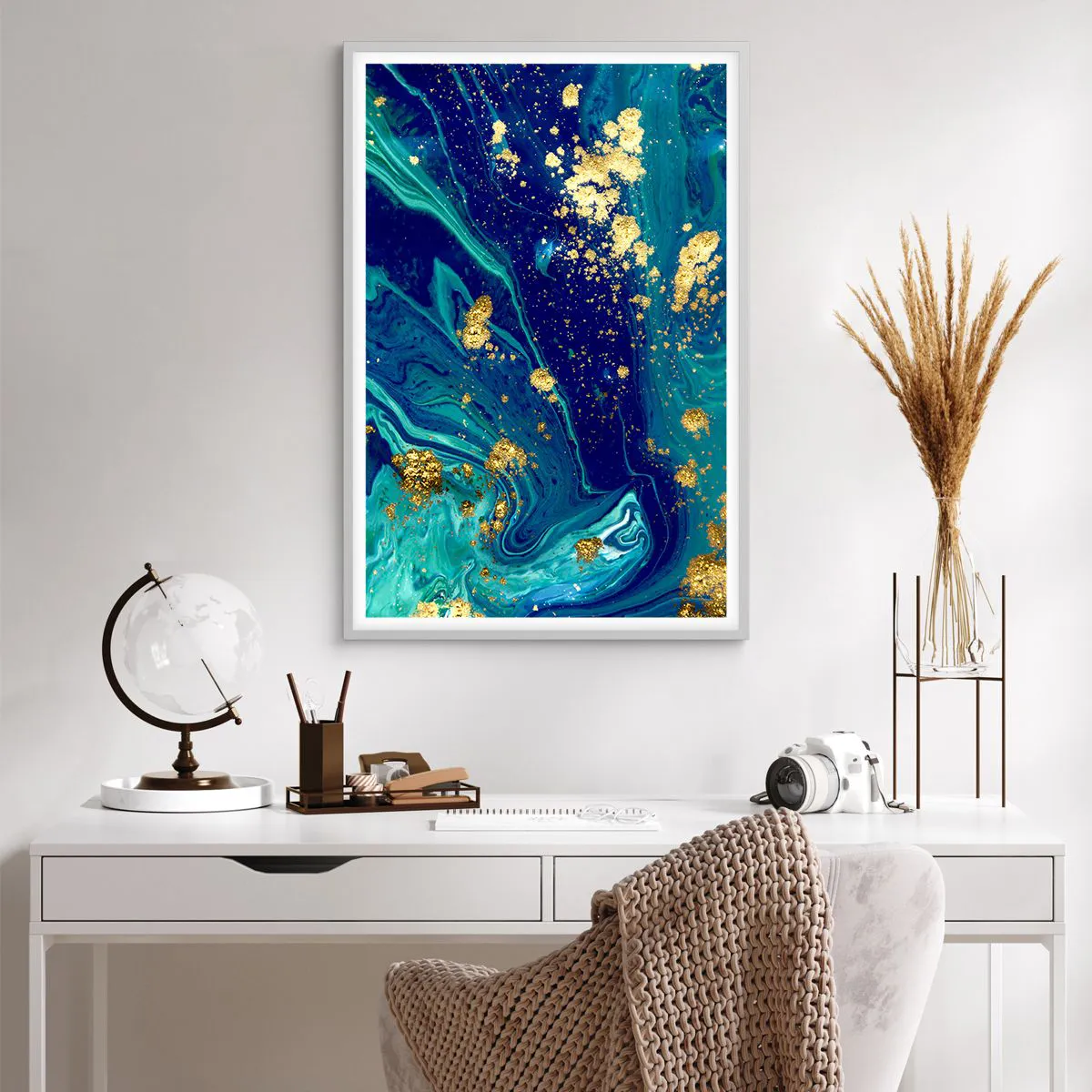 Plakát v bílém rámu - Plátky slunce - 61x91 cm