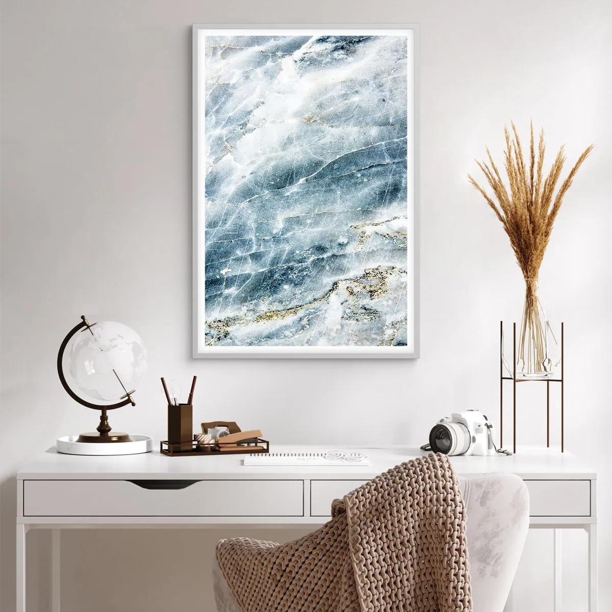 Poster in een witte lijst - Ijs wereld - 61x91 cm