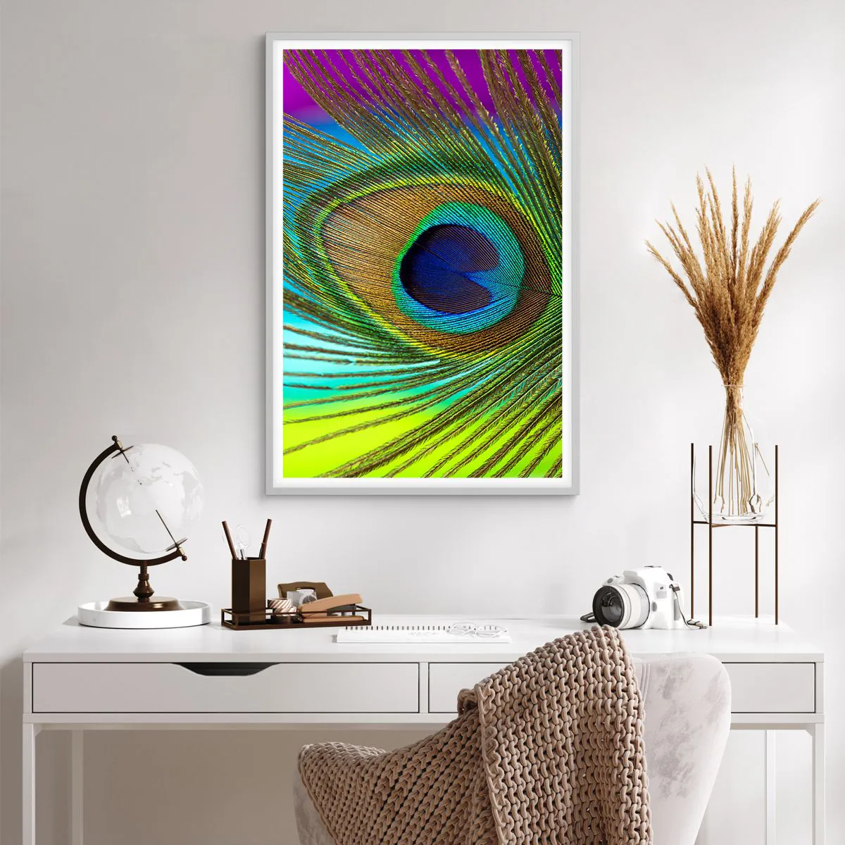 Poster in een witte lijst - Oog in oog - 61x91 cm