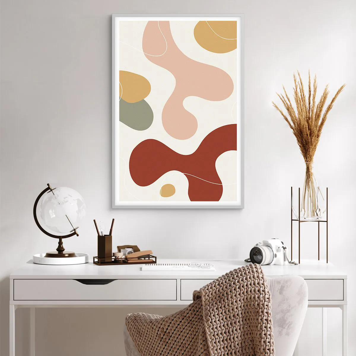 Poster in einem weißen Rahmen - Kringel oder Schnörkel? - 61x91 cm