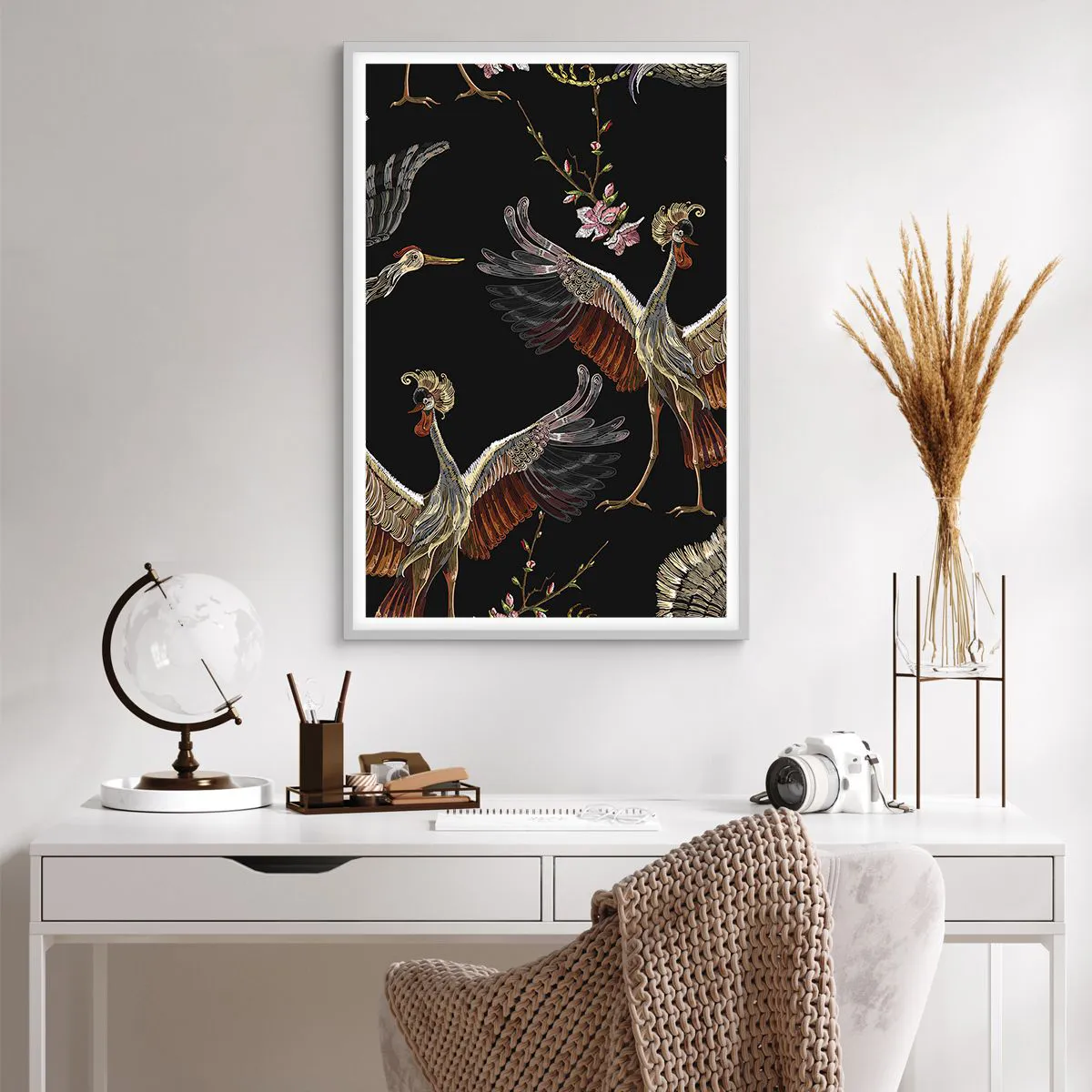 Affiche dans un cadre blanc - Poster - Un oiseau de conte de fées - 61x91 cm