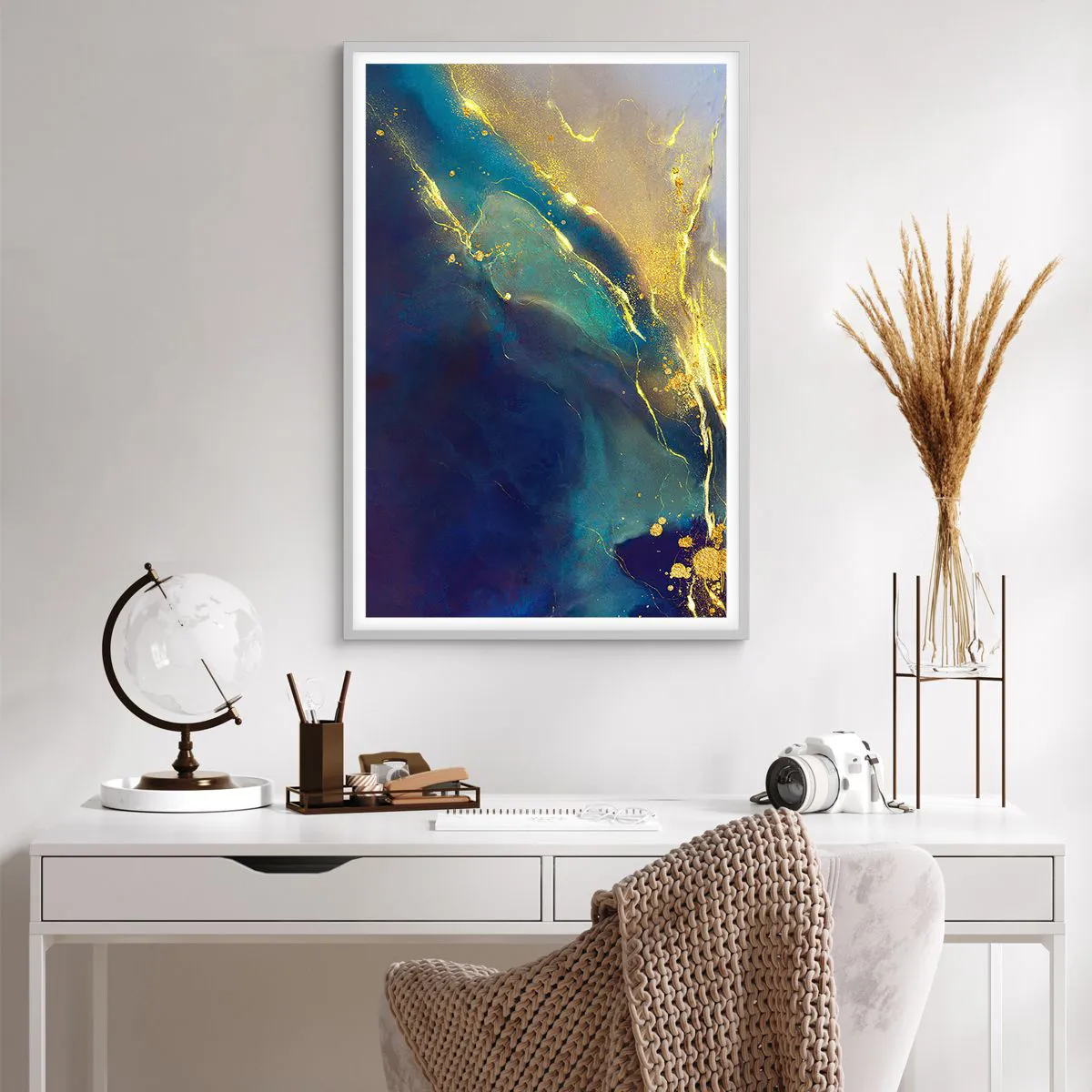 Poster in white frmae - Golden Flood - 61x91 cm
