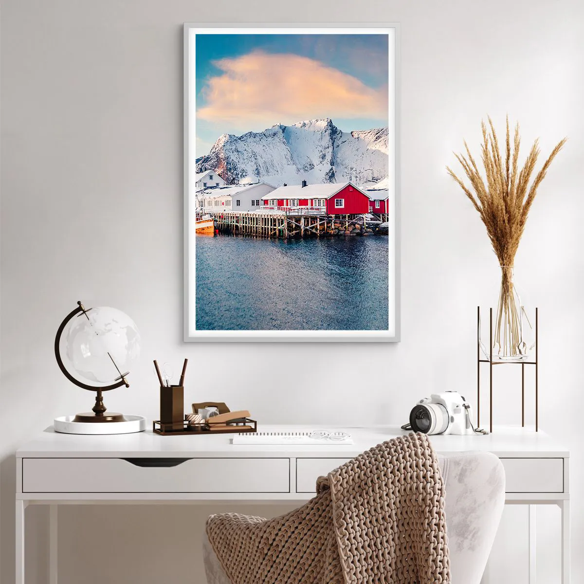 Affiche dans un cadre blanc - Poster - Retraite dans le nord - 61x91 cm
