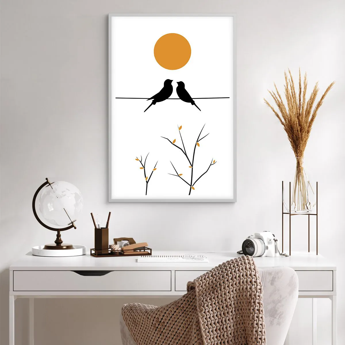 Poster in white frmae - Nightingale Evening - 61x91 cm