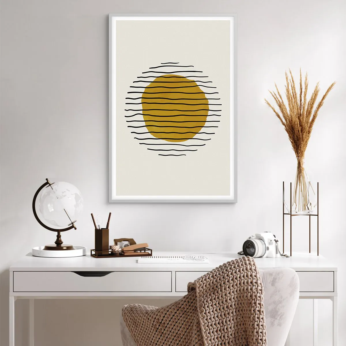 Affiche dans un cadre blanc - Poster - Abstraction tremblante de chaleur - 61x91 cm