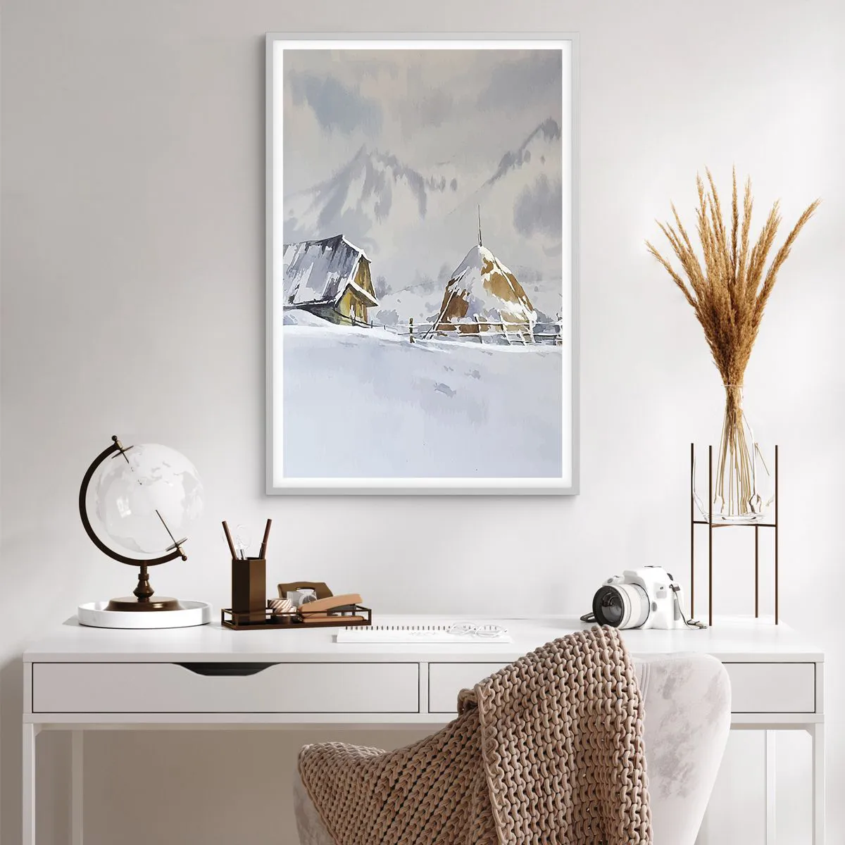 Poszter fekete keretben - Egy havas völgyben - 61x91 cm