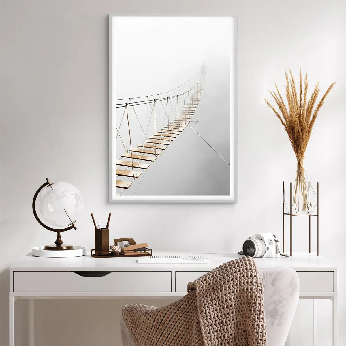 Poster in einem weißen Rahmen - Wohin wird es dich führen? - 61x91 cm